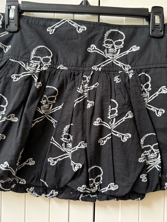 Tripp nyc Dresses & Skirts - Tripp NYC Black Mini Skirt with White Skull Print